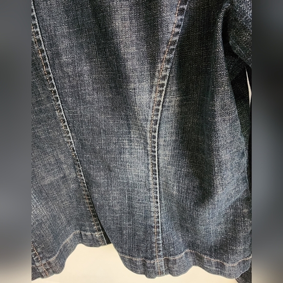 Contrast Y2K 1990s Jean Blazer with Front Pockets XL - Picture 5 of 6